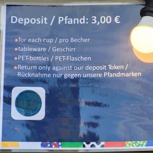 Pfand-Hinweistafel zur EM2024 in Frankfurt